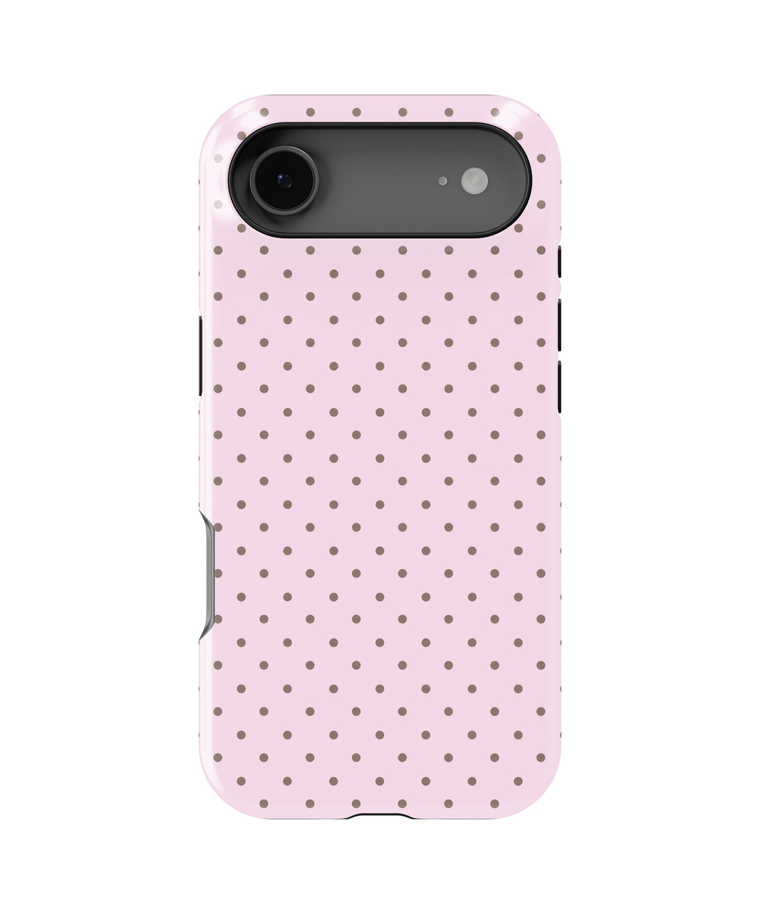 Blush Taupe Polka Dot Shockproof MagSafe Case for iPhone - iPhone 17 Pro Max (6.9")