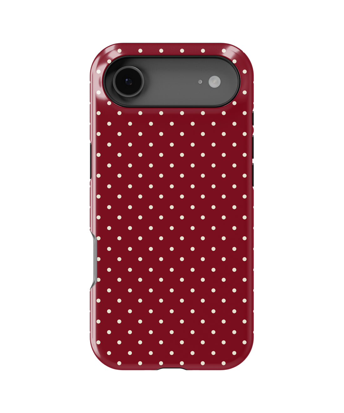 Burgundy Polka Dot Shockproof MagSafe Case for iPhone - iPhone 17 Pro Max (6.9")
