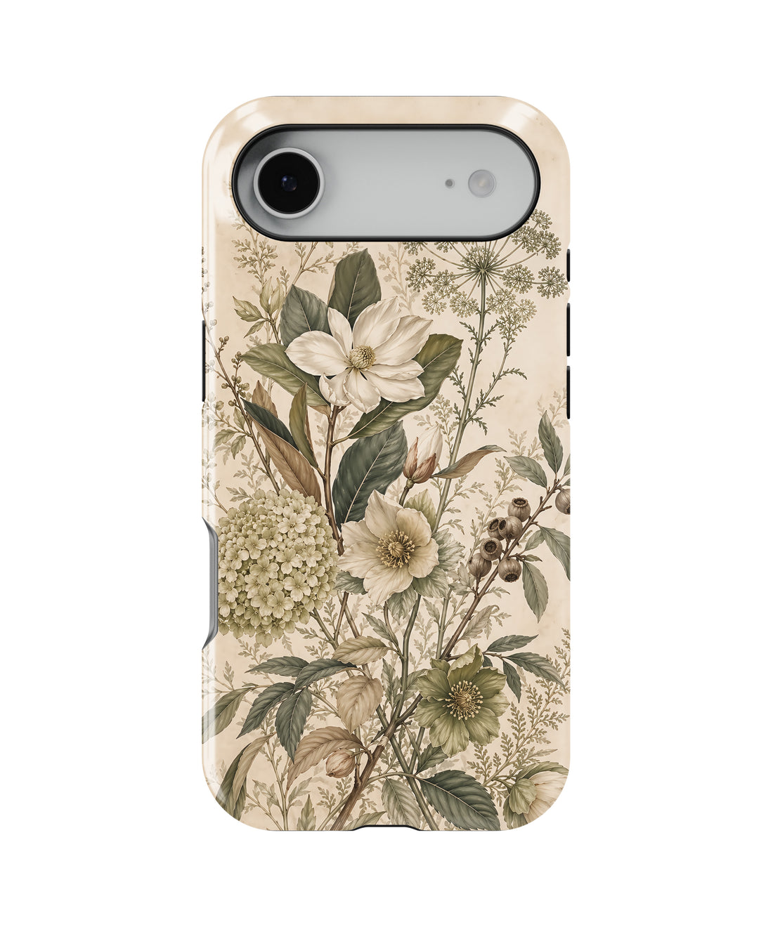 Ivory Botanical Bloom Shockproof MagSafe Case for iPhone - iPhone 17 Pro Max (6.9")