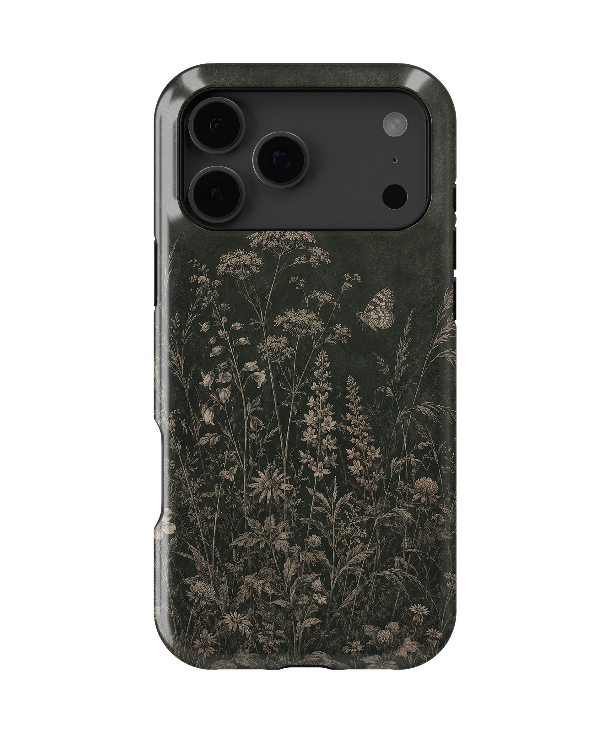 Botanical meadow floral butterfly MagSafe shockproof case for iPhone 17 Pro Max