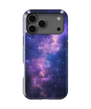 Personalized Purple Nebula Galaxy iPhone 17 Case | Custom Name MagSafe Shockproof Case for iPhone 17 Pro Max, 17 Pro & 17 Air