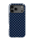 Navy Polka Dot Shockproof MagSafe Case for iPhone - iPhone 17 Pro Max (6.9