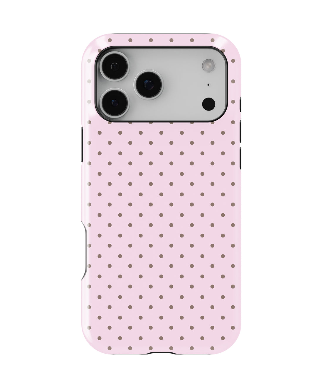 Blush Taupe Polka Dot Shockproof MagSafe Case for iPhone - iPhone 17 Pro Max (6.9")