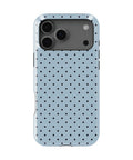 Sky Blue Polka Dot Shockproof MagSafe Case for iPhone - iPhone 17 Pro Max (6.9