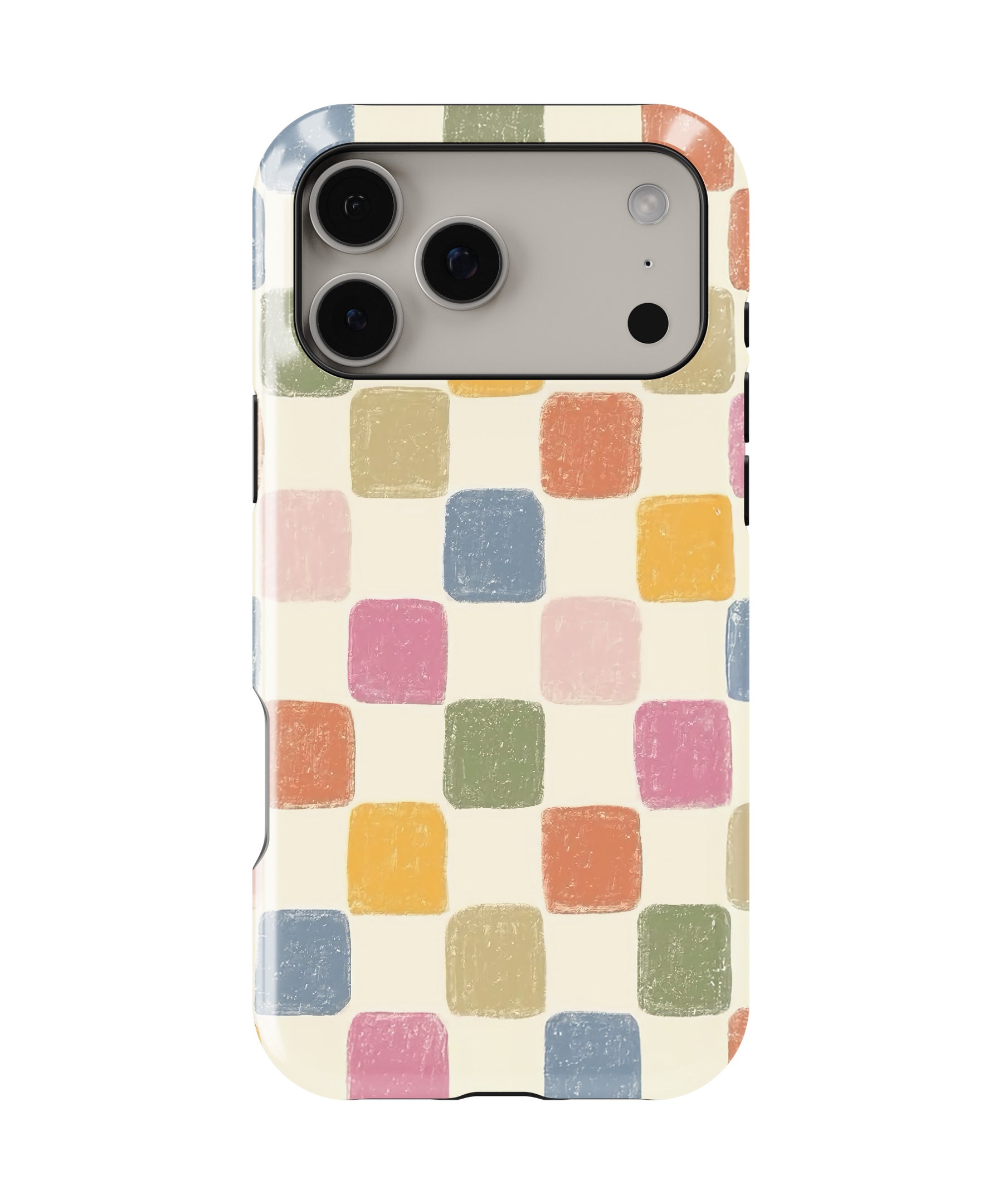 Personalized Pastel Mosaic Tile iPhone 17 Case | Custom Name MagSafe Shockproof Case for iPhone 17 Pro Max, 17 Pro & 17 Air