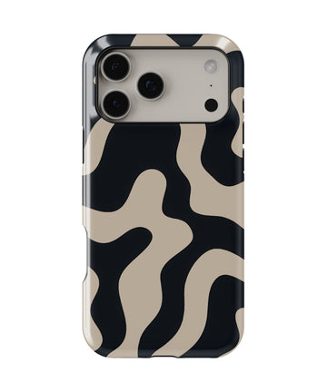 Personalized Zebra Dune Elegance iPhone 17 Case | Custom Name MagSafe Shockproof Case for iPhone 17 Pro Max, 17 Pro & 17 Air