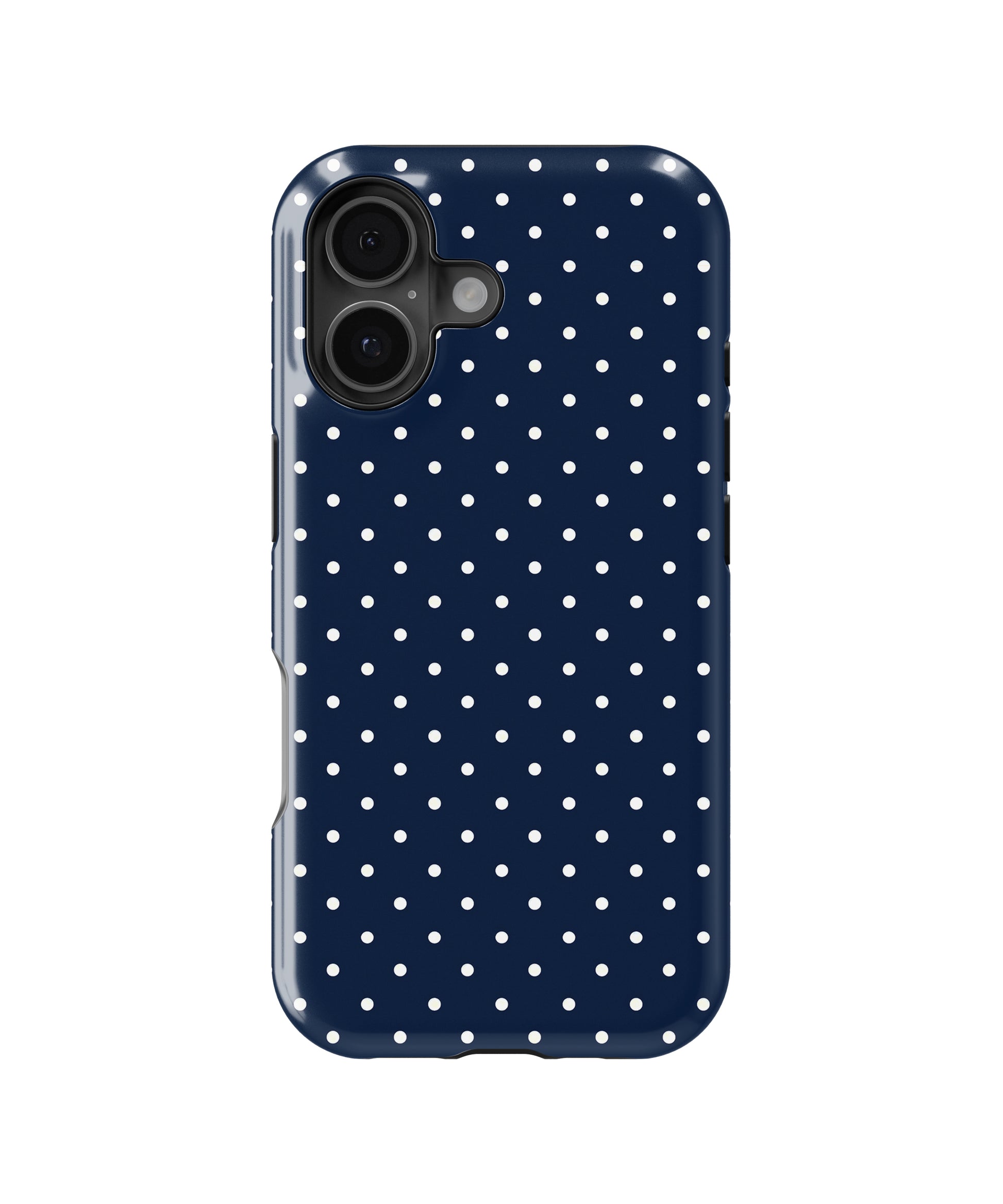 Navy Polka Dot Shockproof MagSafe Case for iPhone - iPhone 17 (6.3")
