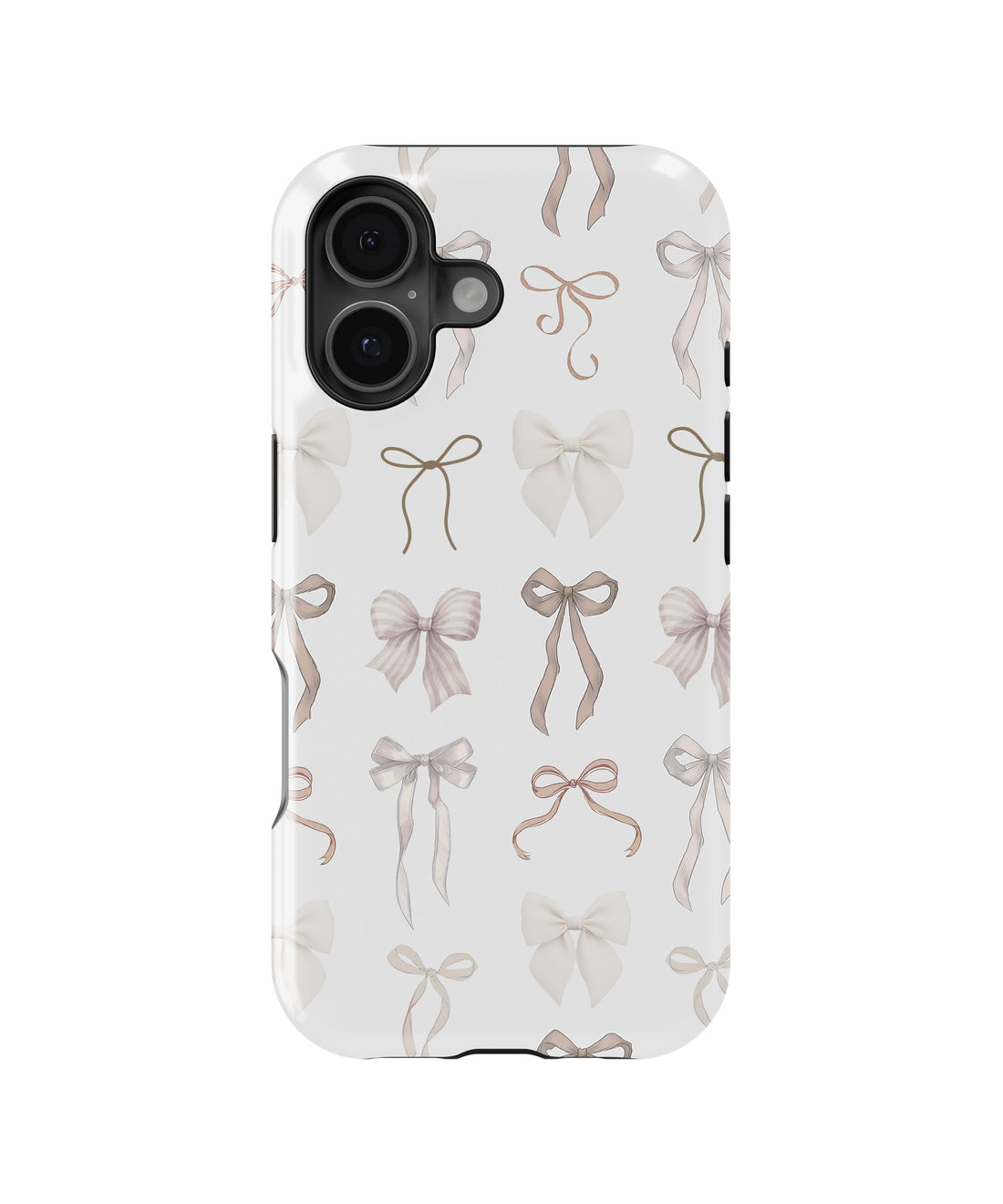 Ivory Coquette Bow Shockproof MagSafe Case for iPhone - iPhone 17 Pro Max (6.9")