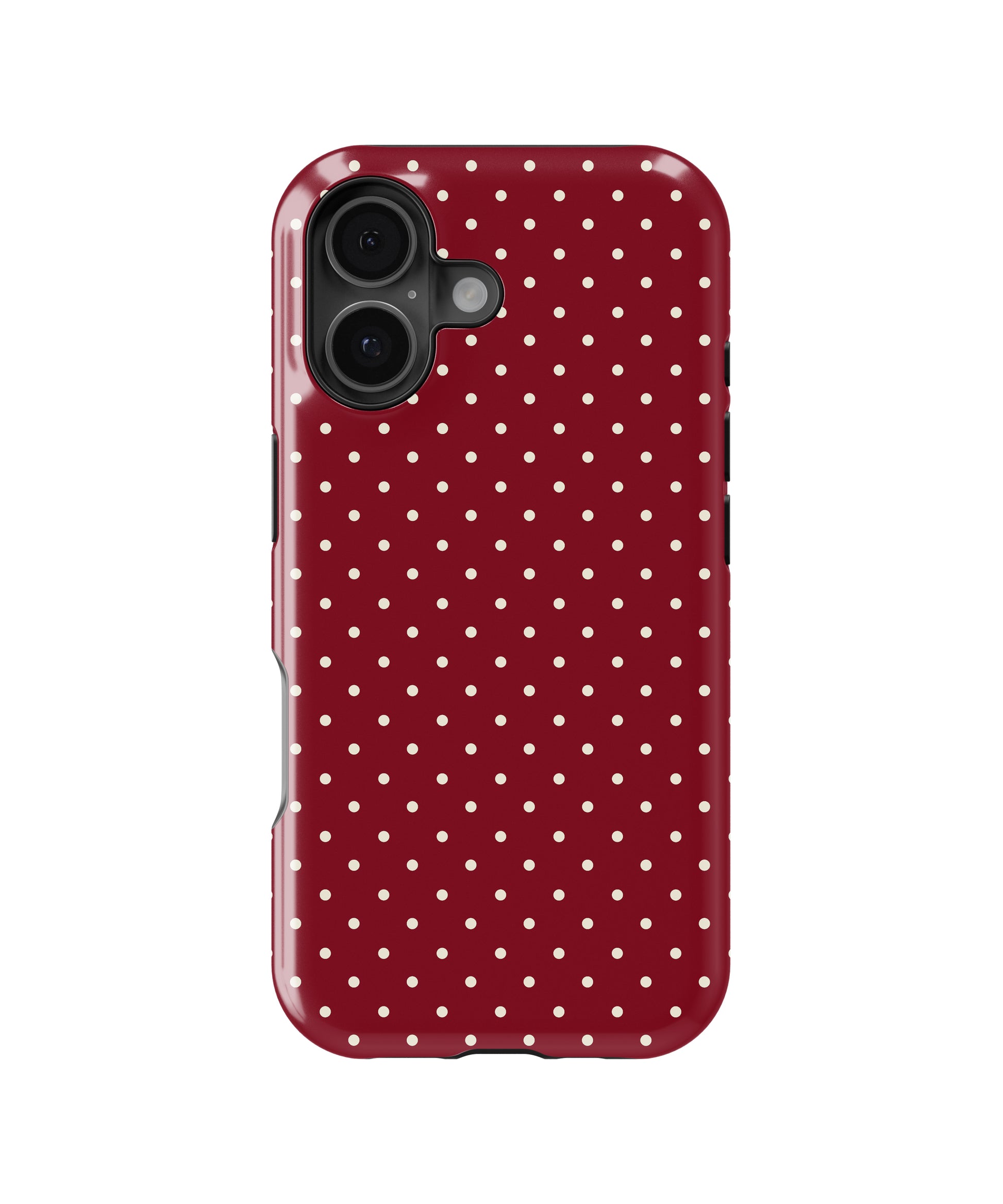 Burgundy Polka Dot Shockproof MagSafe Case for iPhone - iPhone 17 (6.3")