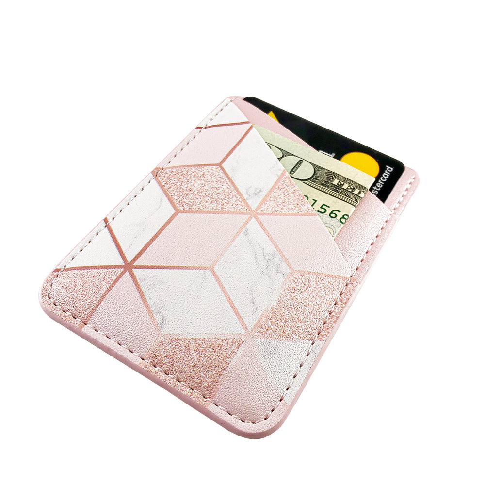 Rose Gold Glitter Marble Phone Card Holder