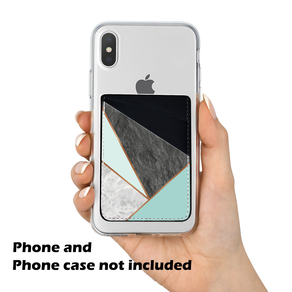 Green Gray Marble Phone Card Holder