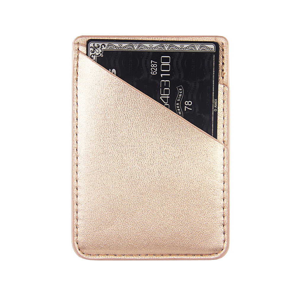 Metallic Gold PU Leather Phone Card Holder