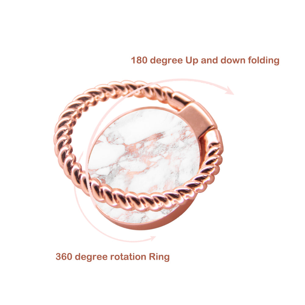 Finger Ring Stand Rose Gold Marble