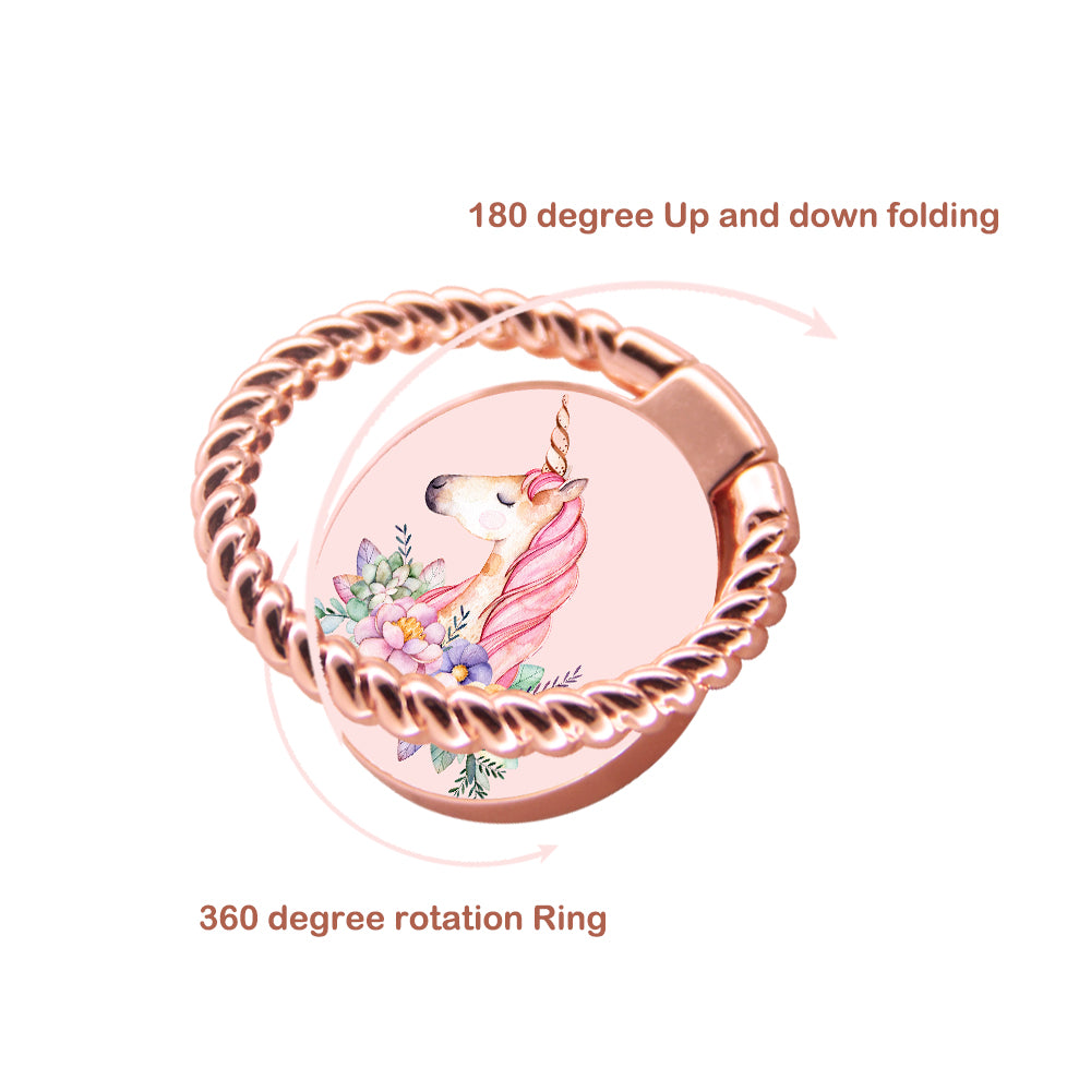 Finger Ring Stand Unicorn Floral