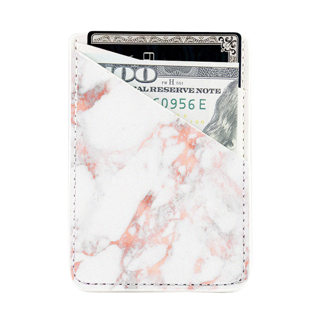 Rose Pink Marble Phone Card Holder