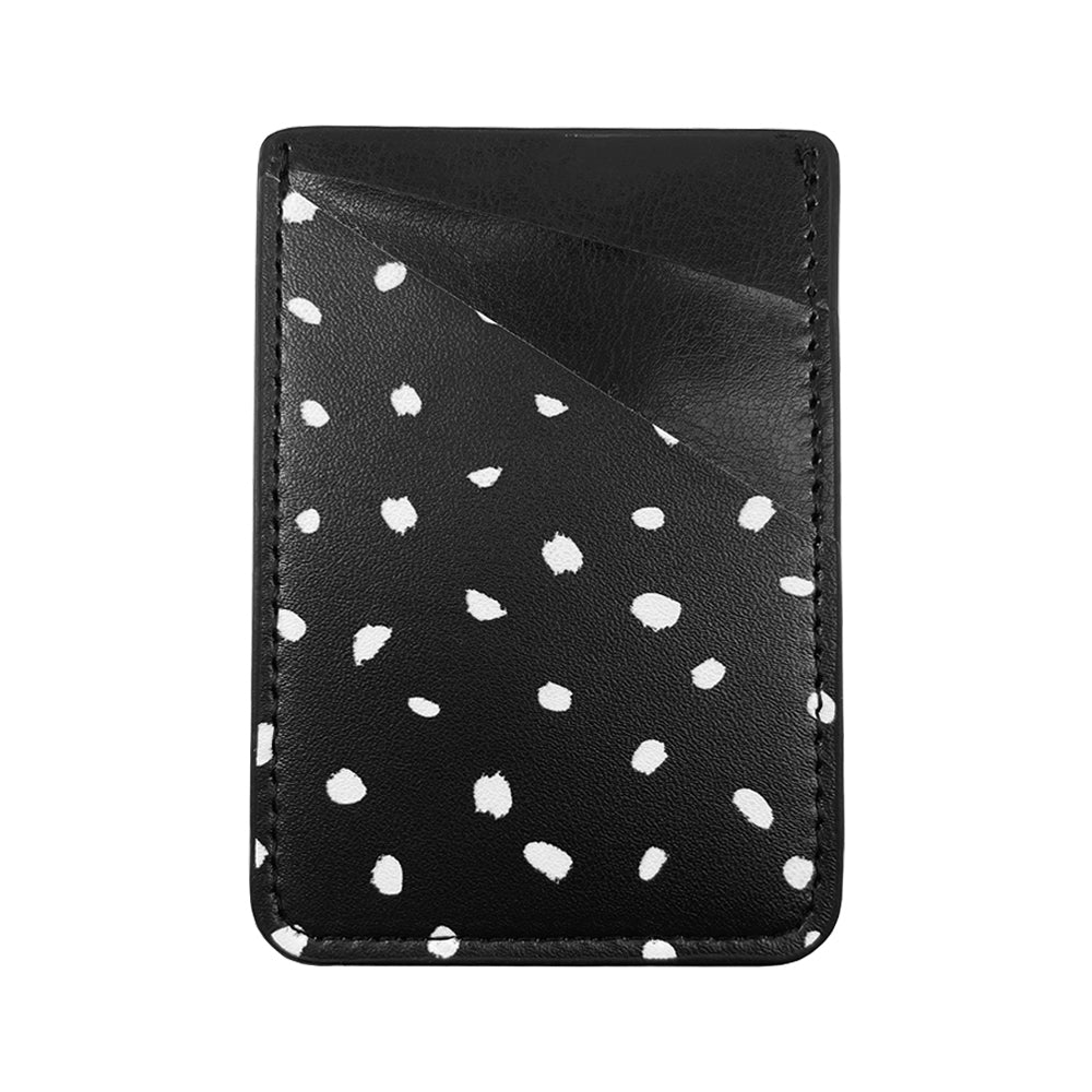 Black Polka Dots Phone Card Holder