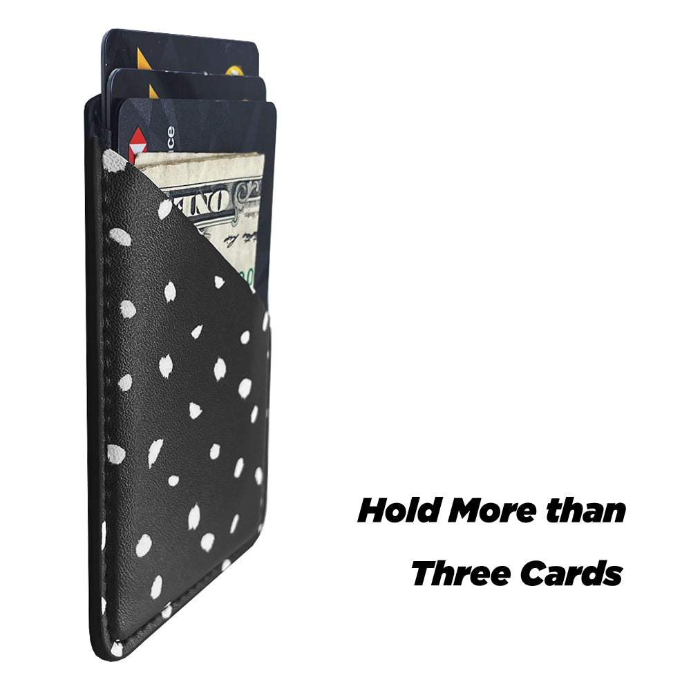 Black Polka Dots Phone Card Holder